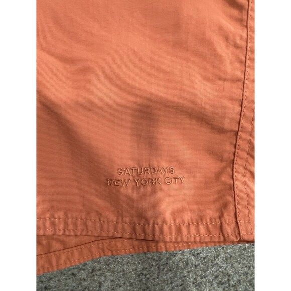 Saturdays New York City Ennis Boardshort Size 33 Orange Ivory Swim Shorts - Picture 8 of 15